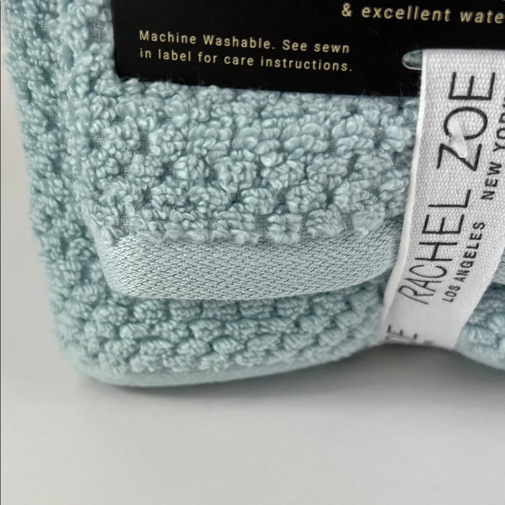 Rachel Zoe Light Blue 6-Piece Cotton Towel Set Bath Hand Wash NEW